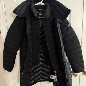 DKNY Quilted Black Coat